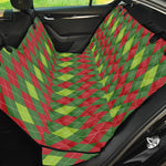 Green And Red Christmas Argyle Print Pet Car Back Seat Cover