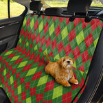 Green And Red Christmas Argyle Print Pet Car Back Seat Cover