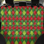 Green And Red Christmas Argyle Print Pet Car Back Seat Cover