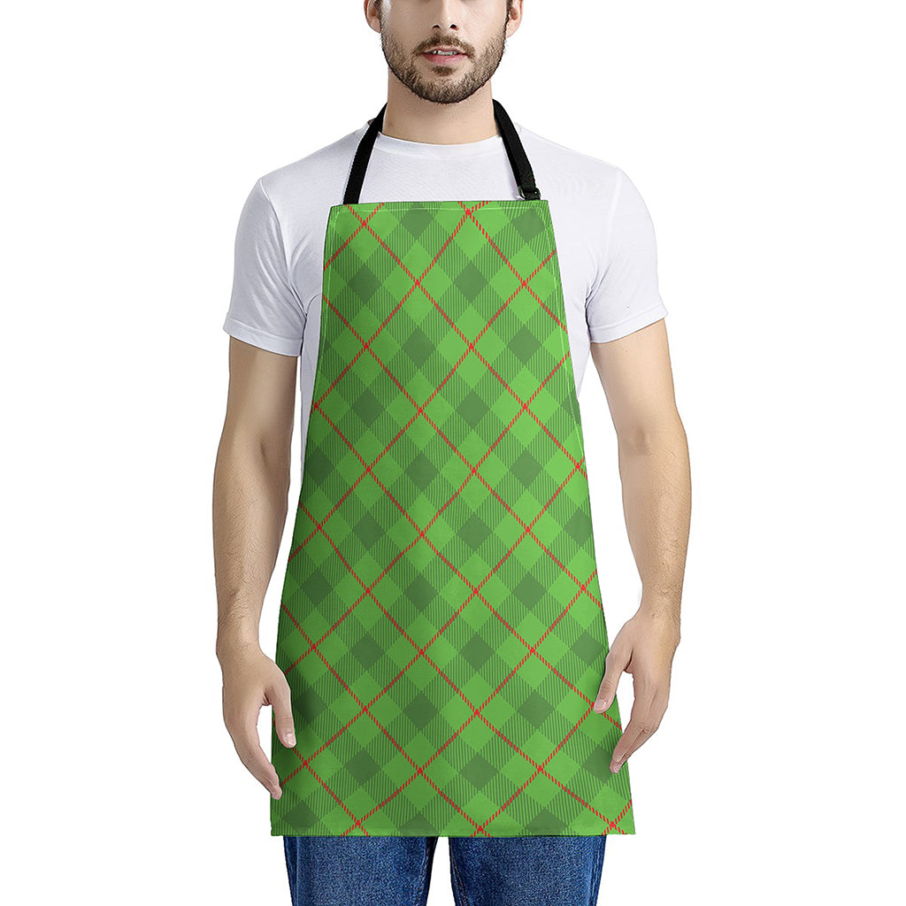 Green And Red Plaid Pattern Print Apron