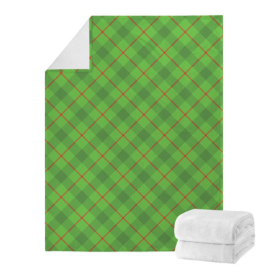 Green And Red Plaid Pattern Print Blanket
