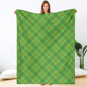 Green And Red Plaid Pattern Print Blanket