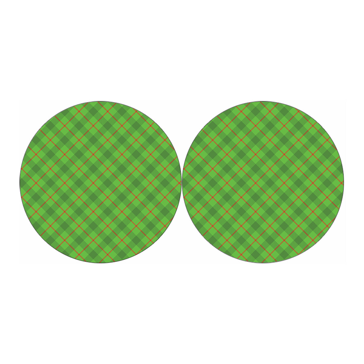 Green And Red Plaid Pattern Print Car Coasters