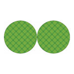 Green And Red Plaid Pattern Print Car Coasters
