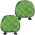 Green And Red Plaid Pattern Print Car Headrest Covers