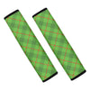 Green And Red Plaid Pattern Print Car Seat Belt Covers