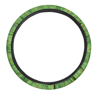 Green And Red Plaid Pattern Print Car Steering Wheel Cover