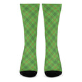 Green And Red Plaid Pattern Print Crew Socks