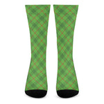 Green And Red Plaid Pattern Print Crew Socks