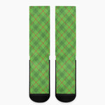 Green And Red Plaid Pattern Print Crew Socks