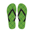 Green And Red Plaid Pattern Print Flip Flops