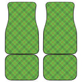 Green And Red Plaid Pattern Print Front and Back Car Floor Mats