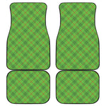 Green And Red Plaid Pattern Print Front and Back Car Floor Mats