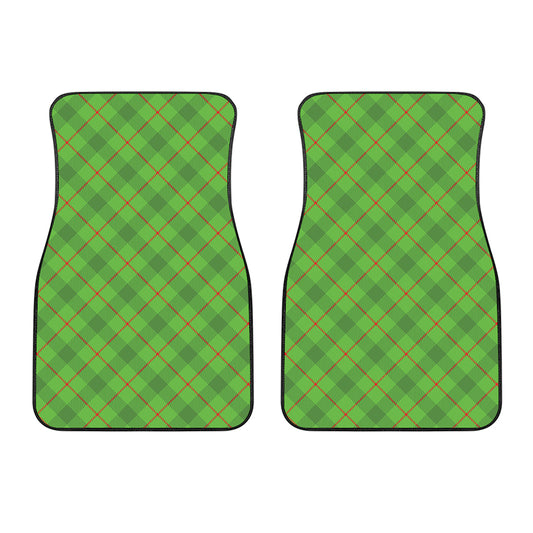 Green And Red Plaid Pattern Print Front Car Floor Mats