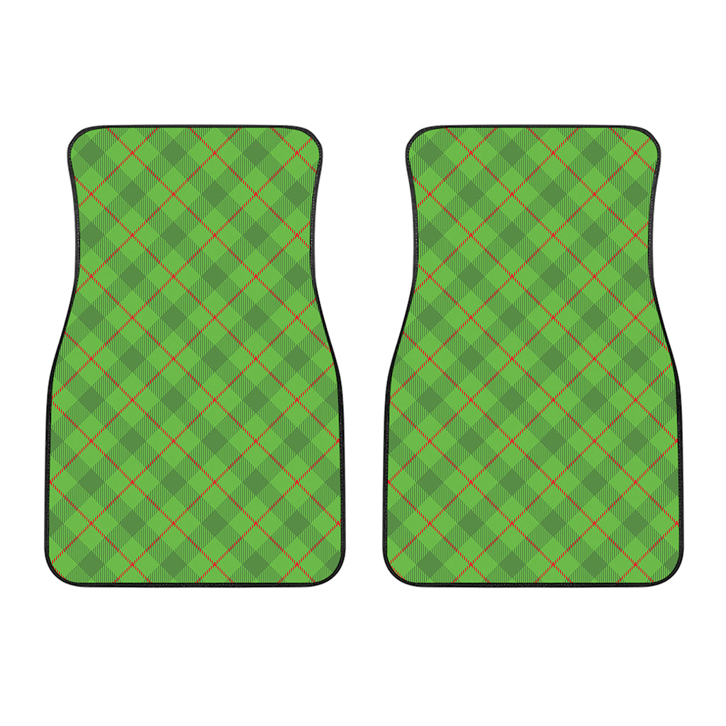 Green And Red Plaid Pattern Print Front Car Floor Mats