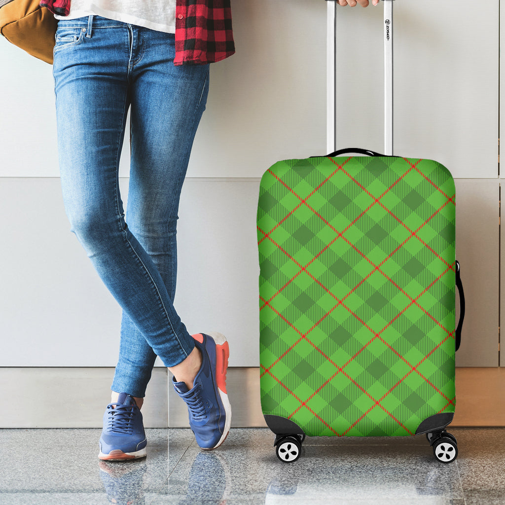Green And Red Plaid Pattern Print Luggage Cover