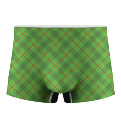 Green And Red Plaid Pattern Print Men's Boxer Briefs