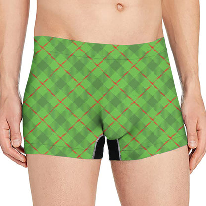 Green And Red Plaid Pattern Print Men's Boxer Briefs