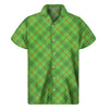 Green And Red Plaid Pattern Print Men's Short Sleeve Shirt
