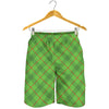 Green And Red Plaid Pattern Print Men's Shorts