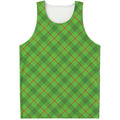 Green And Red Plaid Pattern Print Men's Tank Top