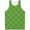 Green And Red Plaid Pattern Print Men's Tank Top