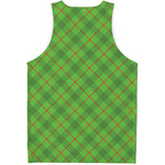 Green And Red Plaid Pattern Print Men's Tank Top