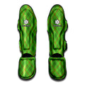 Green And Red Plaid Pattern Print Muay Thai Shin Guards