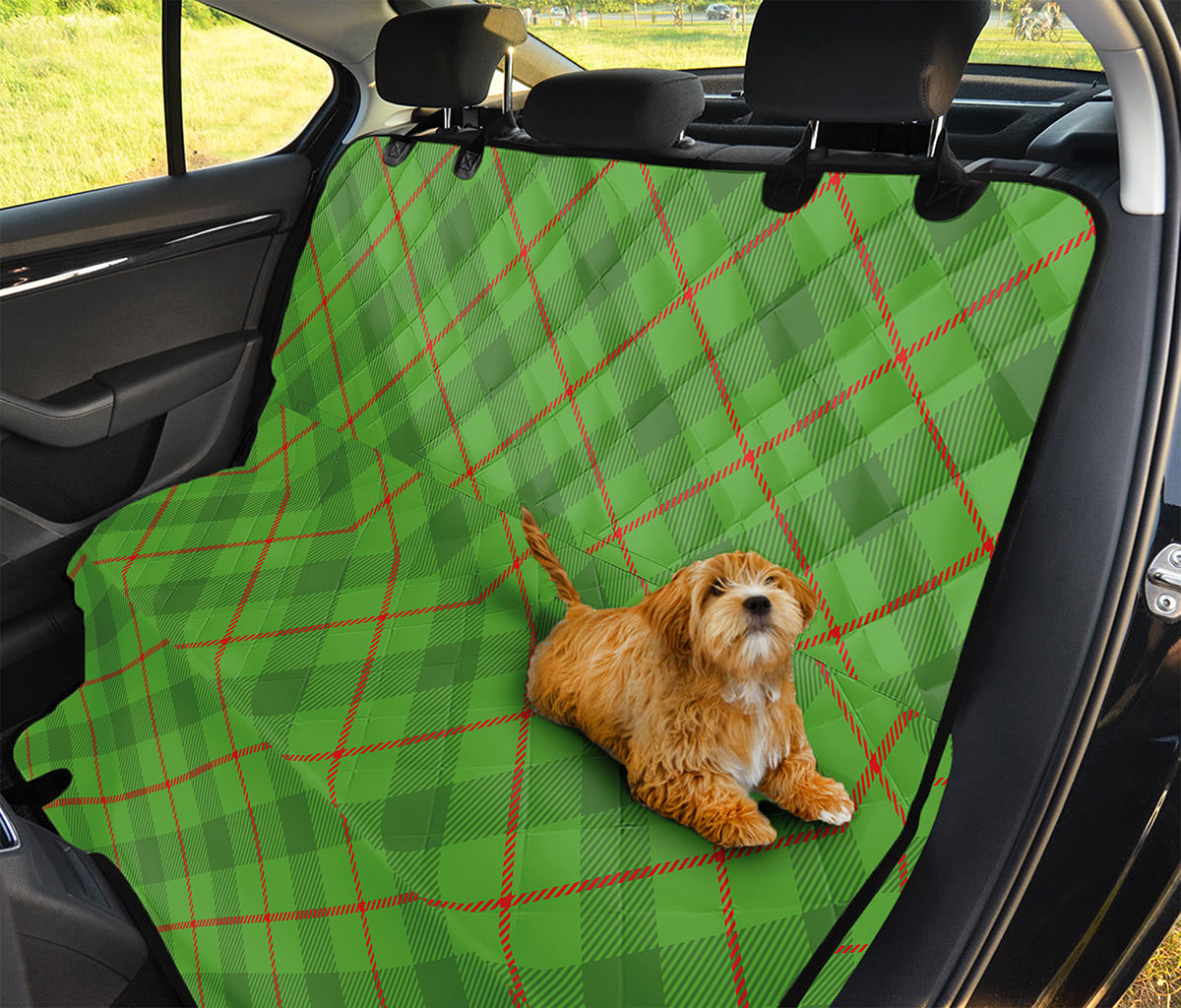 Green And Red Plaid Pattern Print Pet Car Back Seat Cover