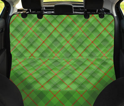 Green And Red Plaid Pattern Print Pet Car Back Seat Cover
