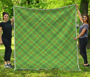 Green And Red Plaid Pattern Print Quilt