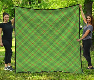 Green And Red Plaid Pattern Print Quilt