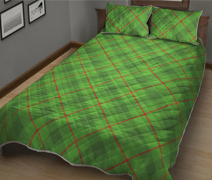 Green And Red Plaid Pattern Print Quilt Bed Set