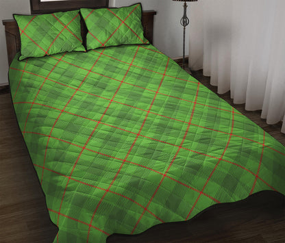 Green And Red Plaid Pattern Print Quilt Bed Set