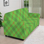Green And Red Plaid Pattern Print Sofa Cover