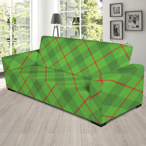 Green And Red Plaid Pattern Print Sofa Slipcover