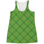 Green And Red Plaid Pattern Print Women's Racerback Tank Top