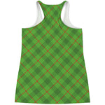Green And Red Plaid Pattern Print Women's Racerback Tank Top