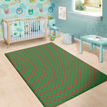 Green And Red Polka Dot Pattern Print Area Rug