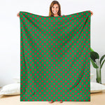 Green And Red Polka Dot Pattern Print Blanket