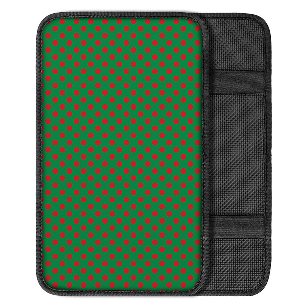 Green And Red Polka Dot Pattern Print Car Center Console Cover