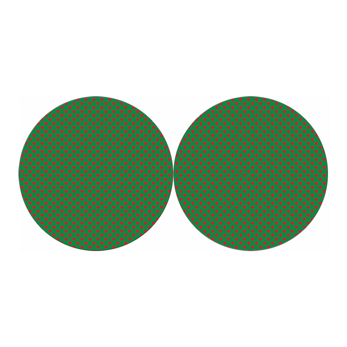 Green And Red Polka Dot Pattern Print Car Coasters