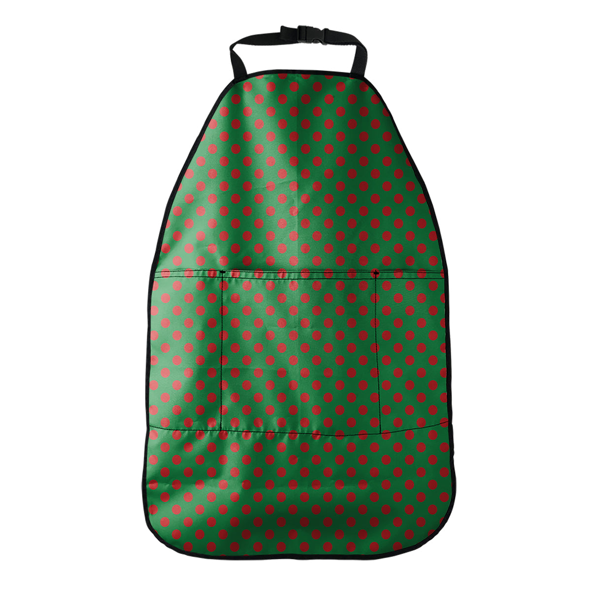 Green And Red Polka Dot Pattern Print Car Seat Organizers