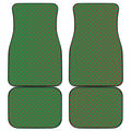 Green And Red Polka Dot Pattern Print Front and Back Car Floor Mats