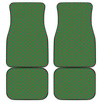 Green And Red Polka Dot Pattern Print Front and Back Car Floor Mats