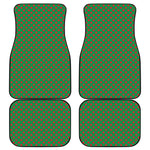 Green And Red Polka Dot Pattern Print Front and Back Car Floor Mats