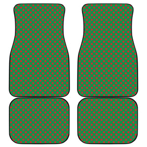 Green And Red Polka Dot Pattern Print Front and Back Car Floor Mats