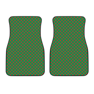 Green And Red Polka Dot Pattern Print Front Car Floor Mats