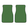 Green And Red Polka Dot Pattern Print Front Car Floor Mats