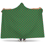 Green And Red Polka Dot Pattern Print Hooded Blanket